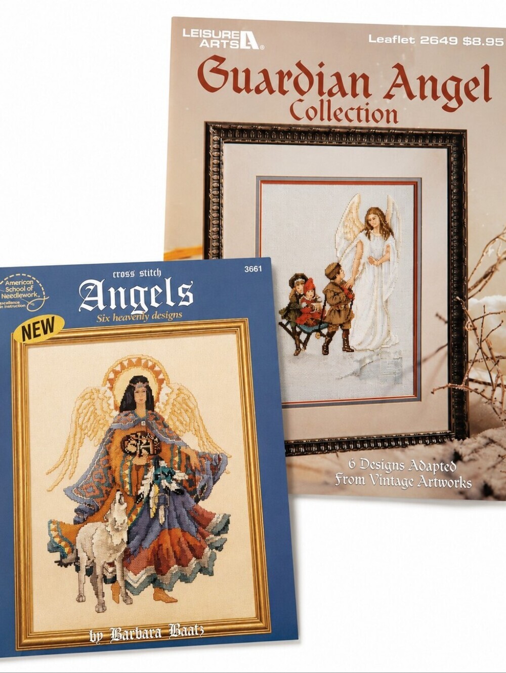 Lot Of 2 Guardian Heavenly Angels Cross Stitch Pattern Booklets Leisure Arts+